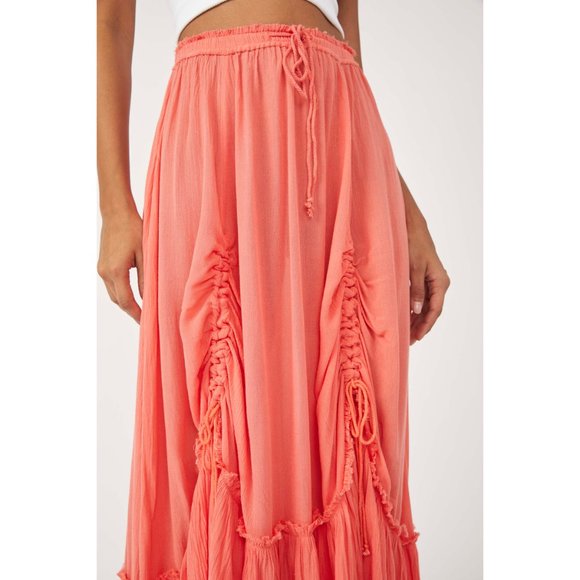 🎉LAST CHANCE🎉 FREE PEOPLE El Sol Convertible Maxi Skirt / Watermelon Smile - Picture 5 of 9